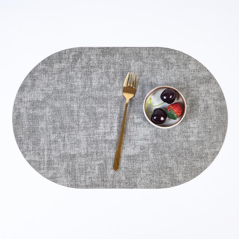 New Japanese-style placemat Western-style placemat Hotel household dining table Insulation mat Oval leather light luxury style