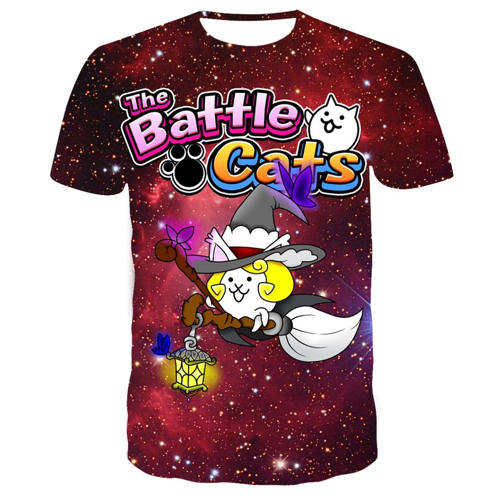 New Style T-shirt Game 'Battle Cat' 3D Printed T-shirt Fashionable Children's Boys Round Neck Short Sleeve Children's Clothing.