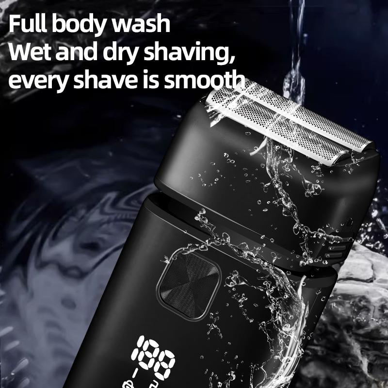 Electric Razor for Men 2 Speeds Bald Head Shaver Beard Trimmer with LED Display Rechargeable Wet Dry Shaving Machine