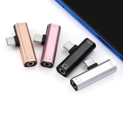 Fast Metal USB C Audio Convertor AUX Splitter Headphone Jack Type-C To 3.5mm Adapter