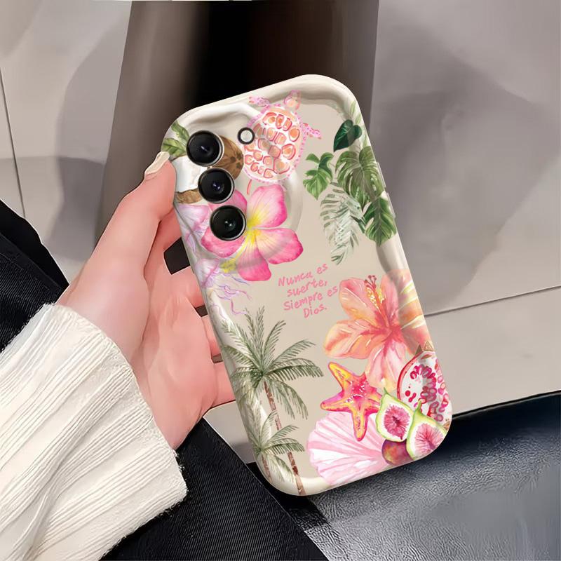 Husă de telefon pentru Samsung Galaxy S26 S25 S24 S22 S23 Ultra Plus FE A56 A55 A37 A36 A27 A26 A16 Floare de cocotier Testoasă Capac