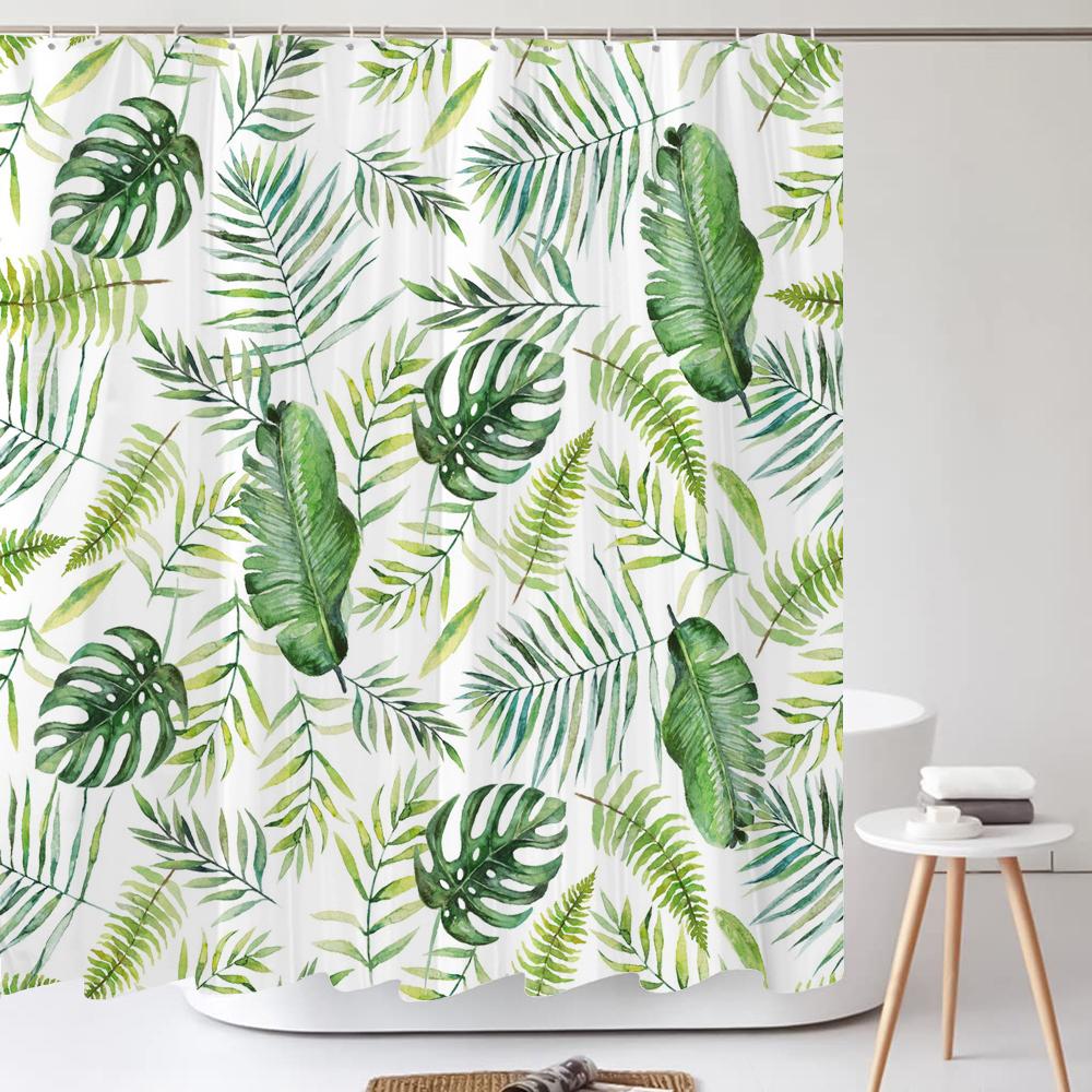 Elegant Flowers Shower Curtain 3D Print Floral Bathroom Curtain Polyester Bath Curtains Room Decor Curtain Washable With Hooks