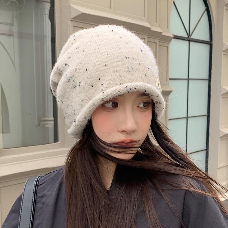 Damen Retro Britisches Label Slouchy Strickmütze - Vielseitig, Influencer-Stil, Warme Herbst- & Wintermütze