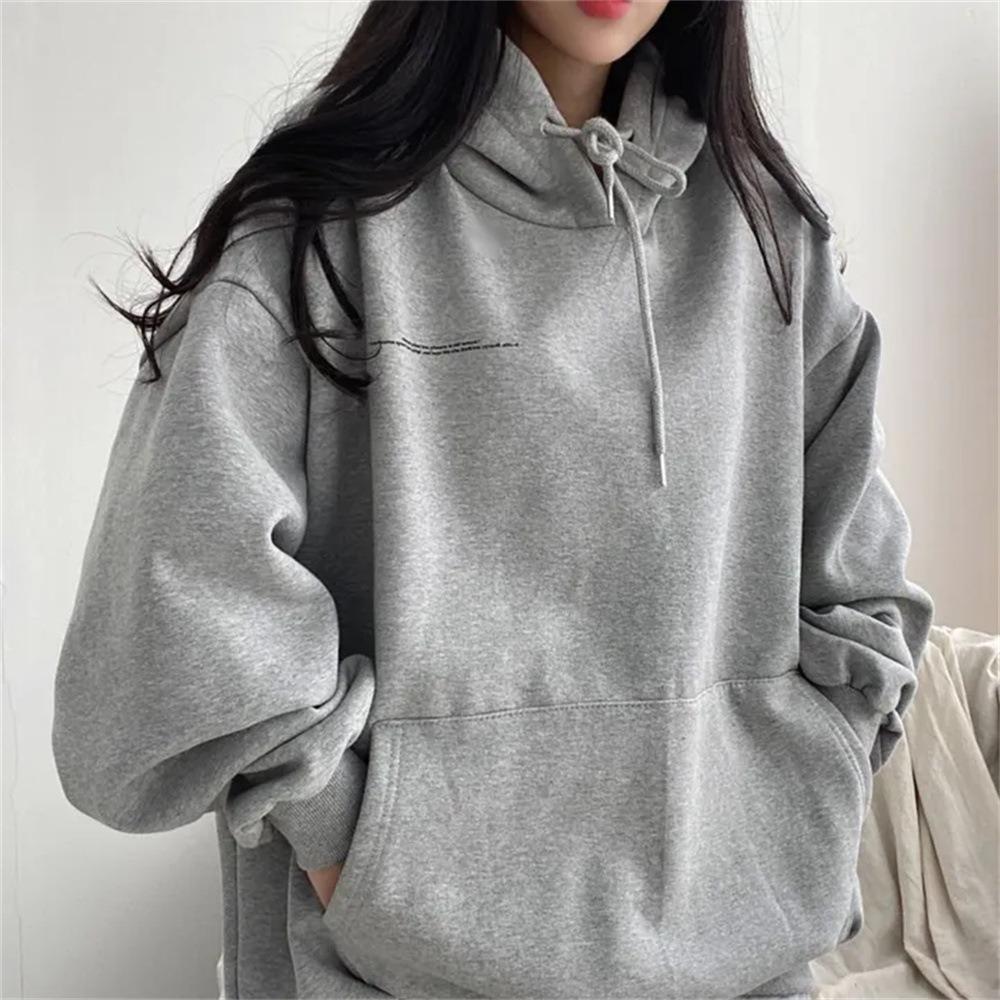 Women's Hooded Long Sleeve Sweatshirt Loose Fit Casual Moon Print Pullover Hoodie Top