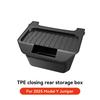 For Tesla Model Y Juniper TPE Rear Center Console Storage Box Organizer Box with Cover Trash Can Under Seat Car Accessories