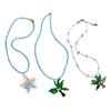 Bohemian Coconut Tree Shell Necklace Adjustable Layer Chain Acrylic Alloy Jewelry for Women Casual Beach Vacation Wear