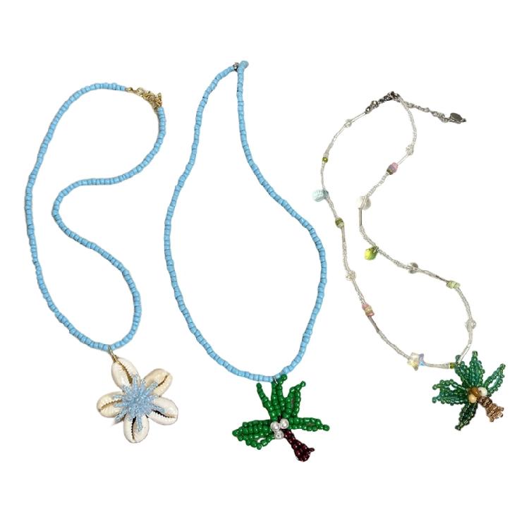 Bohemian Coconut Tree Shell Necklace Adjustable Layer Chain Acrylic Alloy Jewelry for Women Casual Beach Vacation Wear