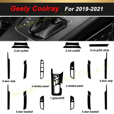 For Geely Coolray - 3D/5D Carbon Fiber Car Interior Cover Center Console Color Sticker Decals Products Parts Accessories