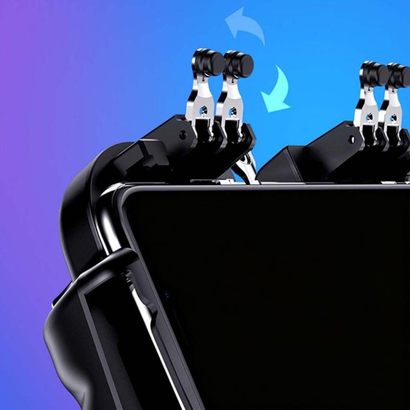 Verstellbarer Mobile Game Controller Vier-Finger-Verbindung Mobile Gaming Trigger 4 Falke Verstellbare Halterung Stecker und für