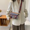 1Pc Ethnic Style Weave Crossbody Bags Tassel Waist Bag Retro Canvas Shoulder Packs Handbag