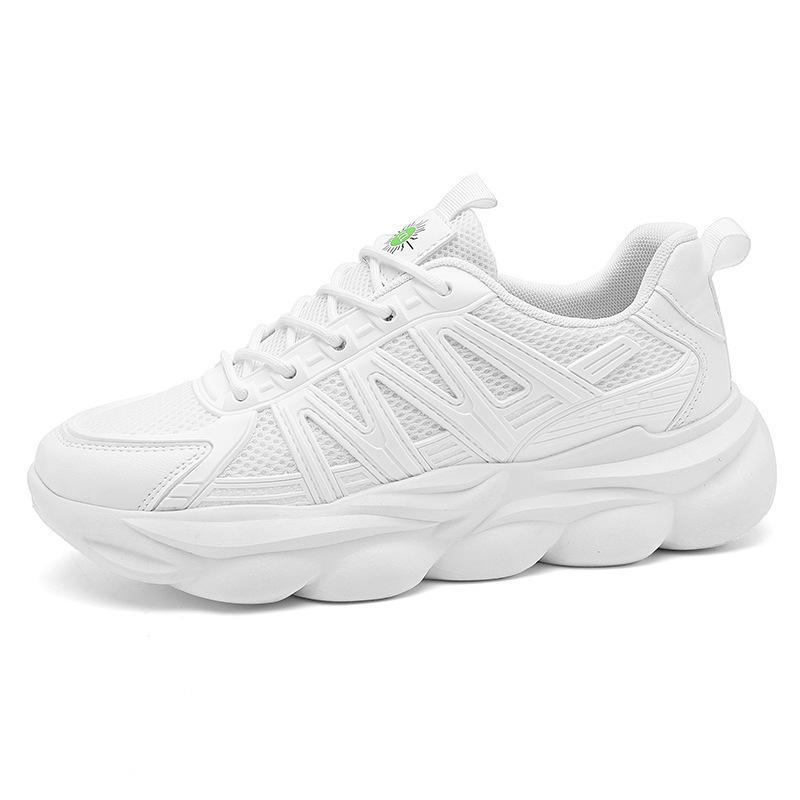 

2024 новые летние мужские туфли на толстой подошве с низким верхом для спорта и отдыха, модные сетчатые дышащие уличные туфли для пап 39 белый