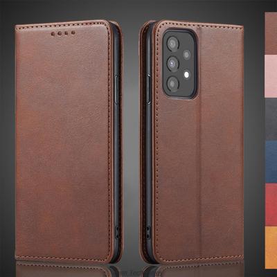 Magnetisk attraktion Läderfodral för Samsung Galaxy A33 5G Hölster Flip Cover Fodral Plånbok Telefonväskor Fundas Coque