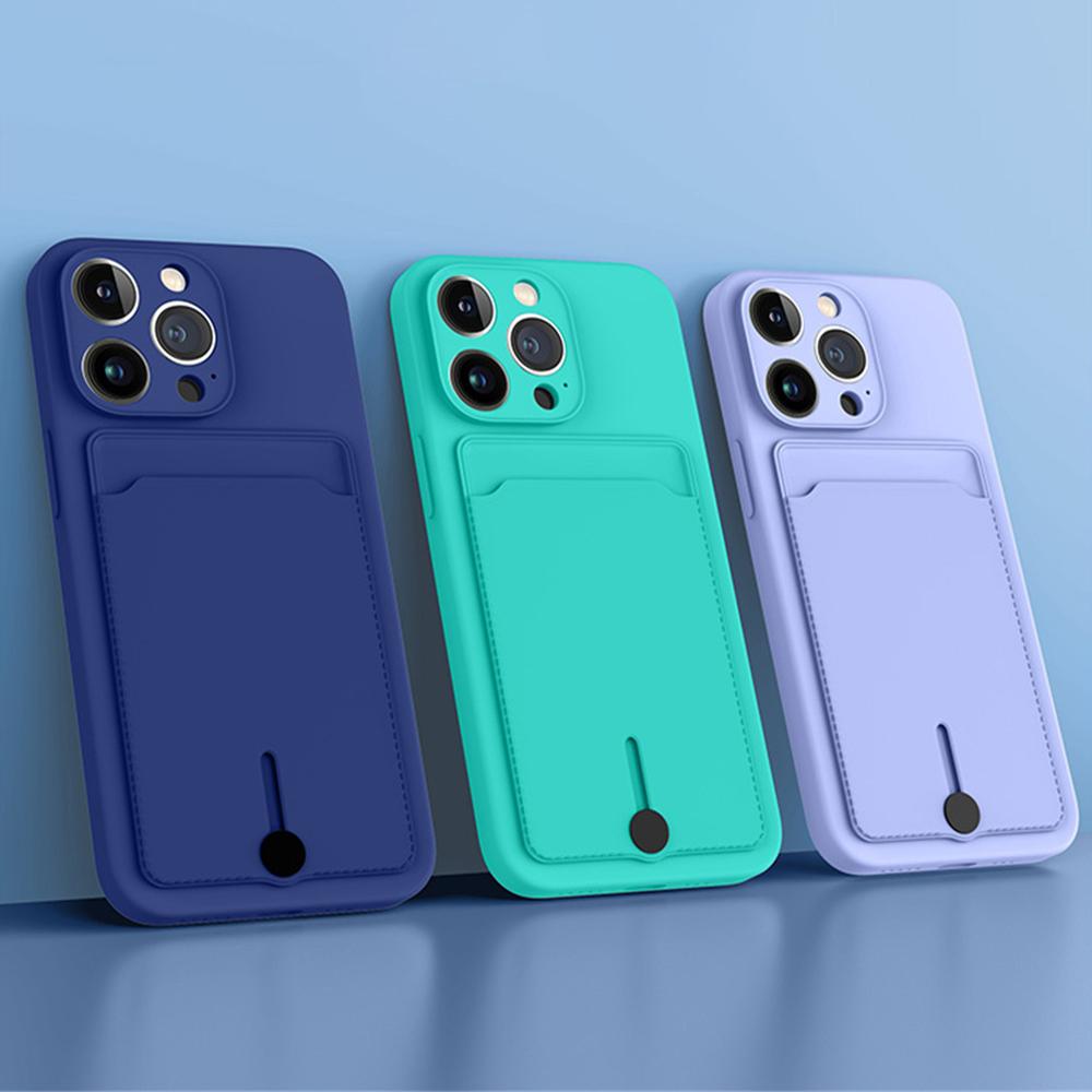 Push Card Slot Wallet Matte Silicone Phone Case For iPhone 16 14 15 Plus 13 12 17 Pro Max X XR XS 7 8 Shockproof Soft Back Cover