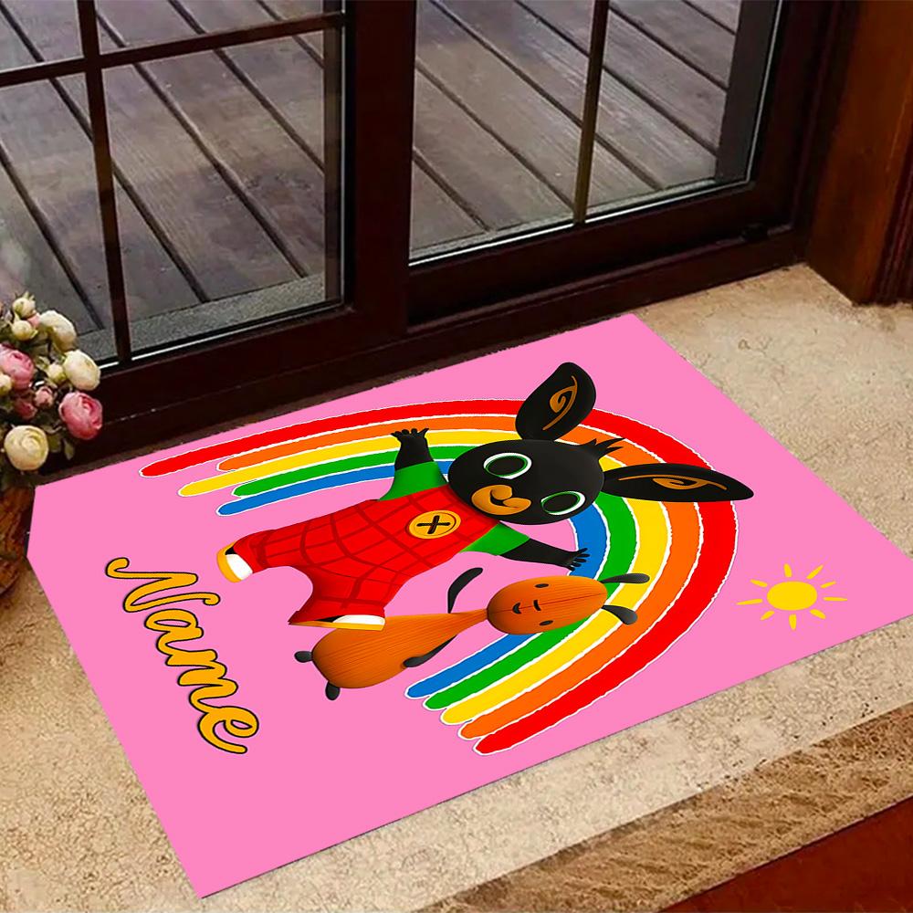 Friends Adventure Customized Name Floor Rug Office Rug Perfect for Game Room Bedrooms Living Rooms Study room Anti-slip Rug Anime Office Decor