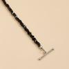 Lightweight Comfortable Alloy Heart Shaped Necklace  Mirrored Glass Crystal Beads Clavicle Chain For Daily Wear