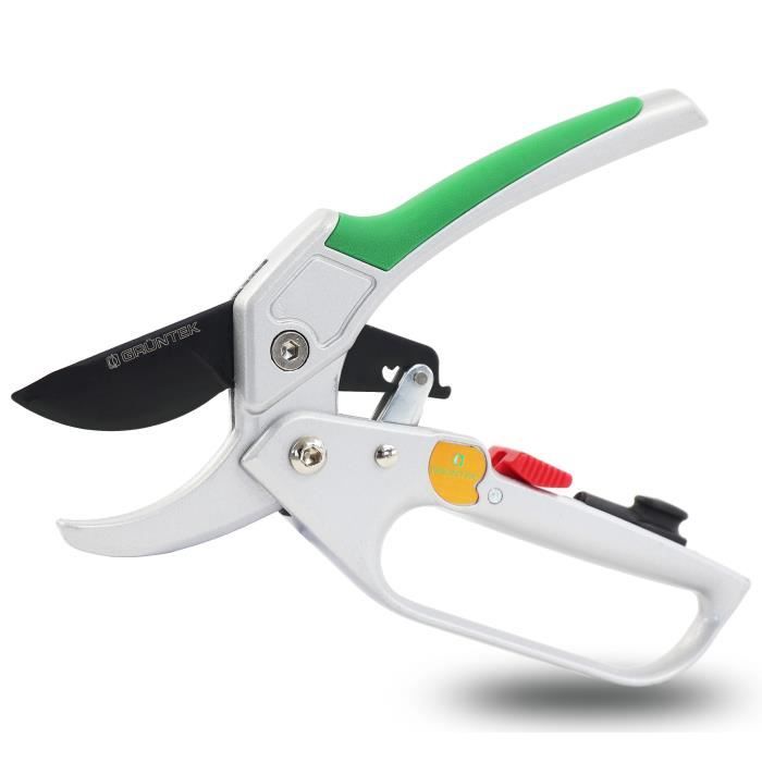 Sécateur De Jardin Professionnel GRÜNTEK - Condor 20cm Avec Enclume Et Cliquet Automatique