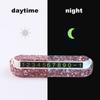 Car Luminous Stealth Lady Cute Diamond-Studded Rhinestone Mobile Car Number Plate Interior Accessories Parking Number Card