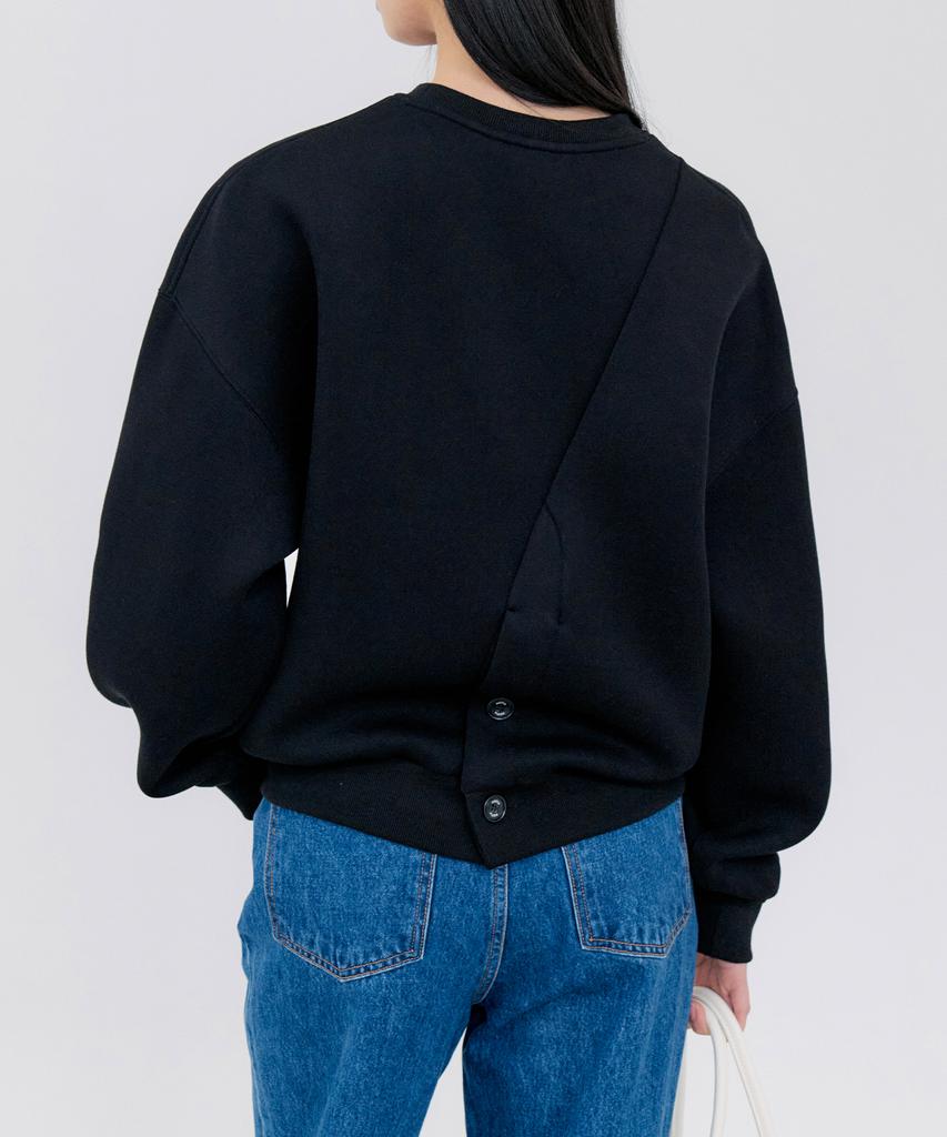 NOTIA Back Button-Up Sweatshirt - Black