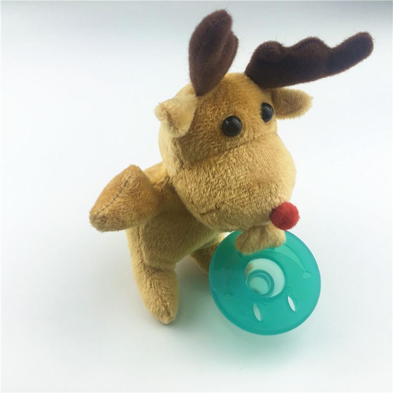 Ciuccio in Silicone con Ciondolo Animale di Peluche per Lattanti e Bambini Piccoli per Alleviare la Dentizione