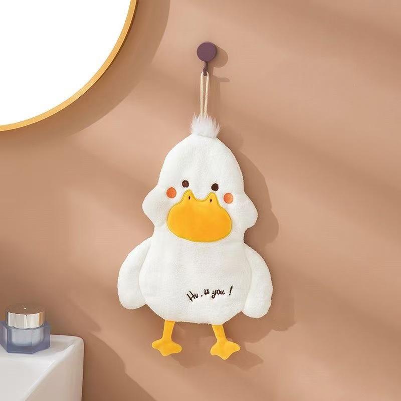 Cartoon Cute Duck Wipe Hand Towel Coral Velvet Square Towel Household Kitchen Bathroom Children Hand Cloth
