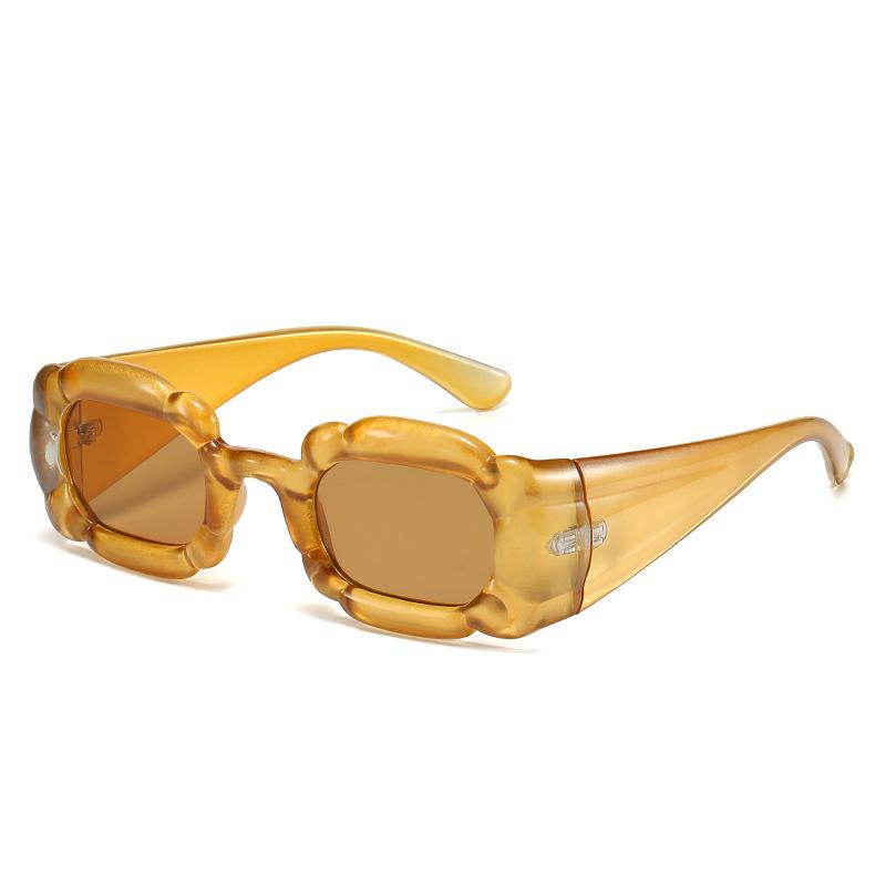 

New Y2K Square Sunglasses Women Men Punk Vintage UV400 Protection Gradient Candy Color Irregular Legs Designer Shades as picture