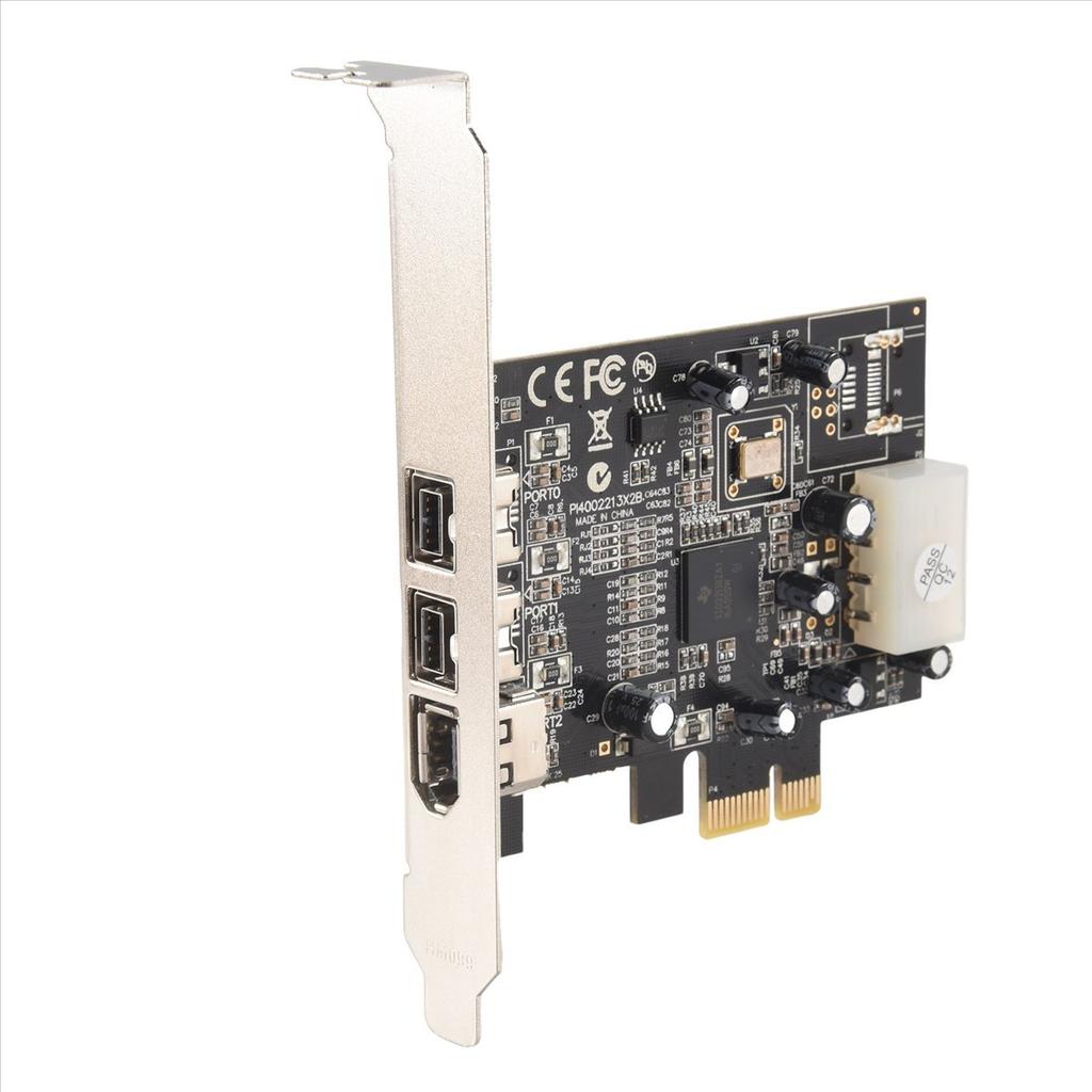 -PEX30016 3 Port IEEE 1394 Firewire 1394B & 1394A PCIe 1.1 X1 Card TI XIO2213B Chipset Requires Legacy Driver