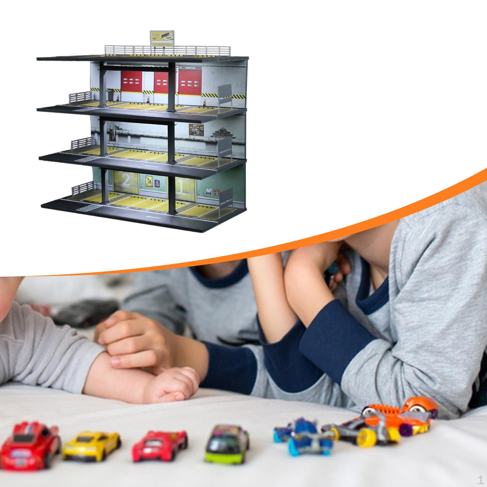 

1/64 Model Car Display Case Miniature Scenario Simulated Parking Lot Scene Showcase Organizer Style E