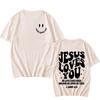 Jesus Loves You Oversized T-Shirt Men Women We Love Each Other Loose Letter Printed Tees Trendy Casual Cotton Aesthetic Tops
