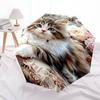 Floral Pillow with Cute Kitten Design-Soft and Comfortable Home DecorUmbrella with Cute Design,Portable 3-Fold Compact Umbrella for Men&Wome