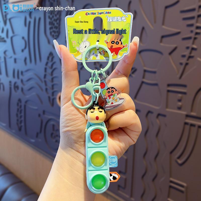 Светящийся брелок-светофор Крошка Цин-чан: Креативный мультяшный брелок-подвеска для рюкзака