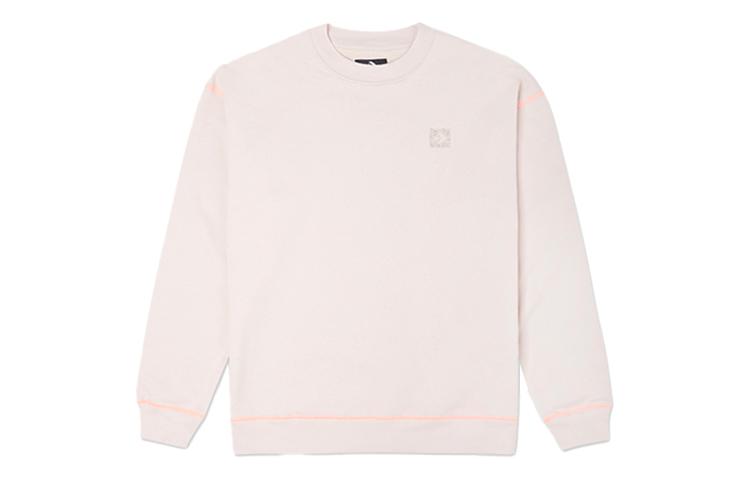 Converse Sweatshirts Men s Pink Sand Crew Neck Moderate Regular 10021574-A02 S