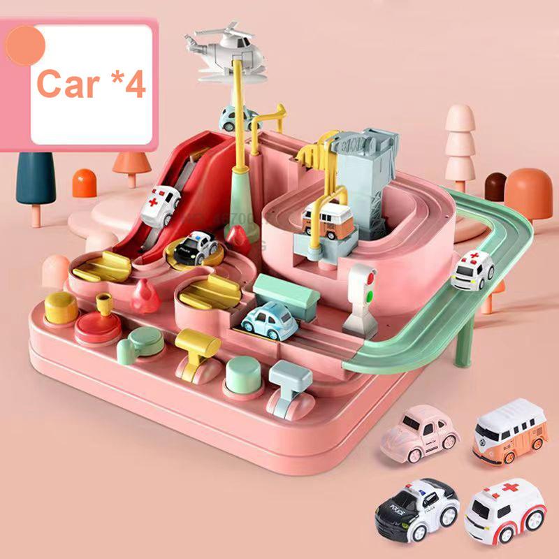 Racing Rail Car Model Train Track Adventure Game Animals Space Rocket Toys Children Educational Brain Mechanical Interactive