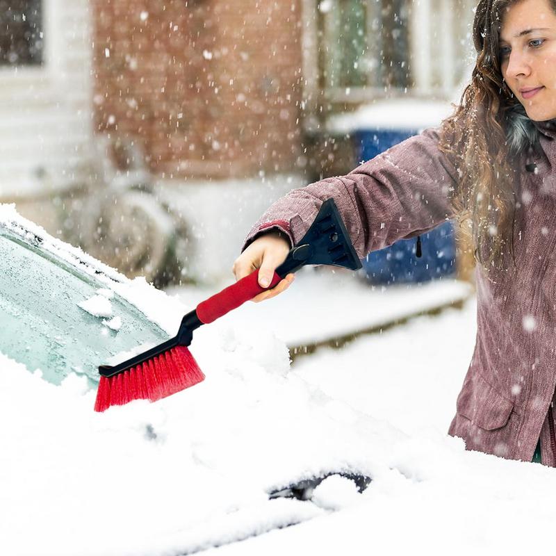 Car Ice Scraper and Brush Car Scraper Snow Brush Window Ice Scraper Snow Remover for Car Ergonomic Foam Grip Window Snow Cleaner