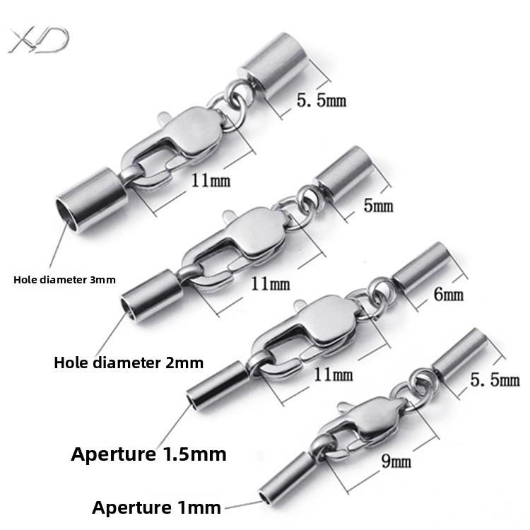 XD Stainless Steel Lobster Clasp Bracelet Clasp Necklace Cord Connector Clasp Leather Cord Clasp Vacuum Gold Plated Square Clasp Hole Diamete: 1.5mm