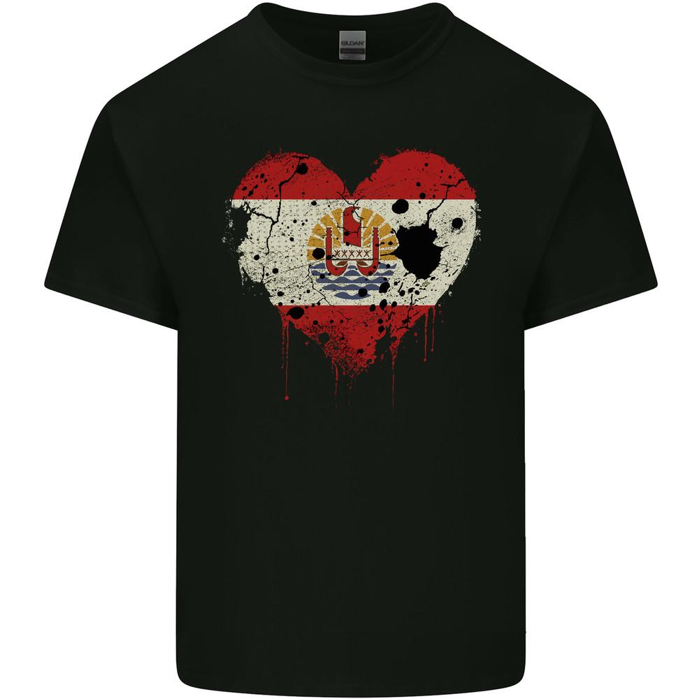 Love Flag French Polynesia Football Mens Light Cotton T-Shirt