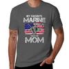 Marine Mom Gift My Favorite Marine Calls Me Mom Military Mother Tshirt Basic Solid Color Casual Tee Shirt