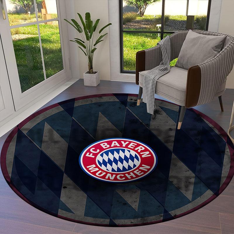 FC Bayern Munchen Round Area Rug,Carpet Rug for Living Room Bedroom Sofa Playroom Decor,Non-slip Floor Mat