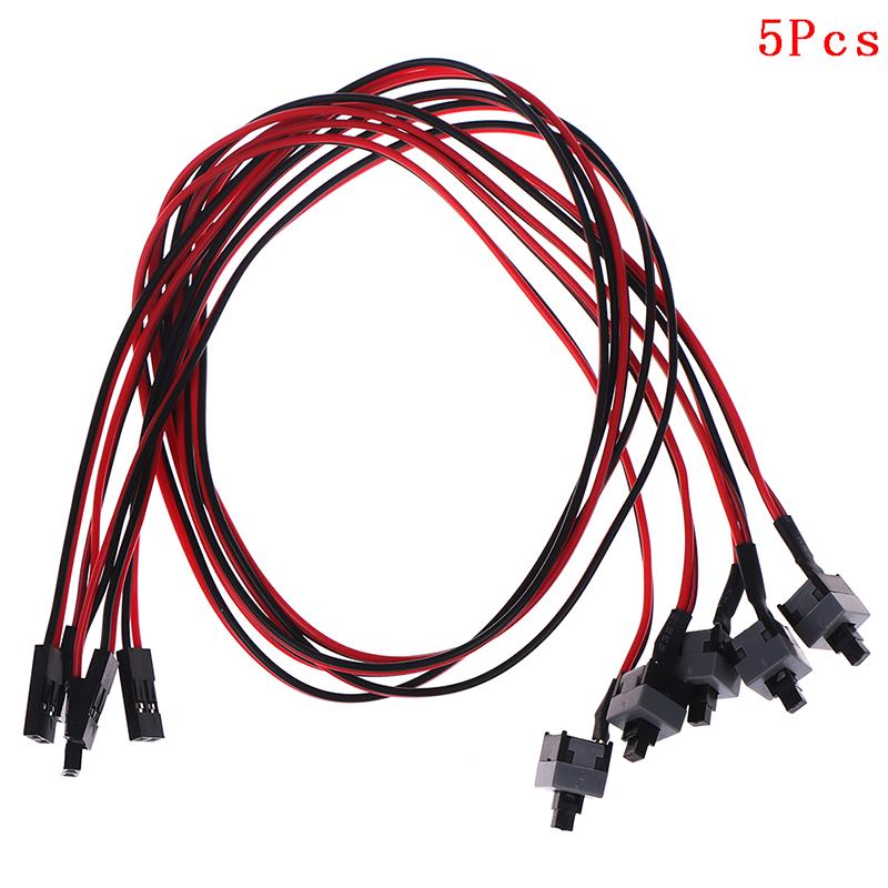 5Pcs Pc Computer Motherboard Power Cable Switch On/Off/Reset Replacement