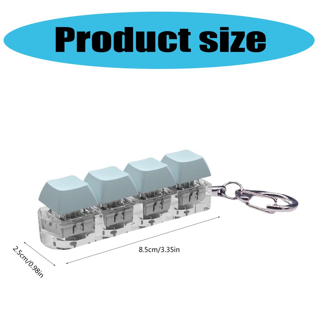 4 Button Keyboard Keychain Environmental Friendly Stress Relief Toy Suitable for Keys Bags and Backpacks Treasure Box
