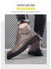 Herren Winter Samtgefütterte High-Top Leder Freizeitschuhe - Weiche Sohle, Warm, Retro Martin Style