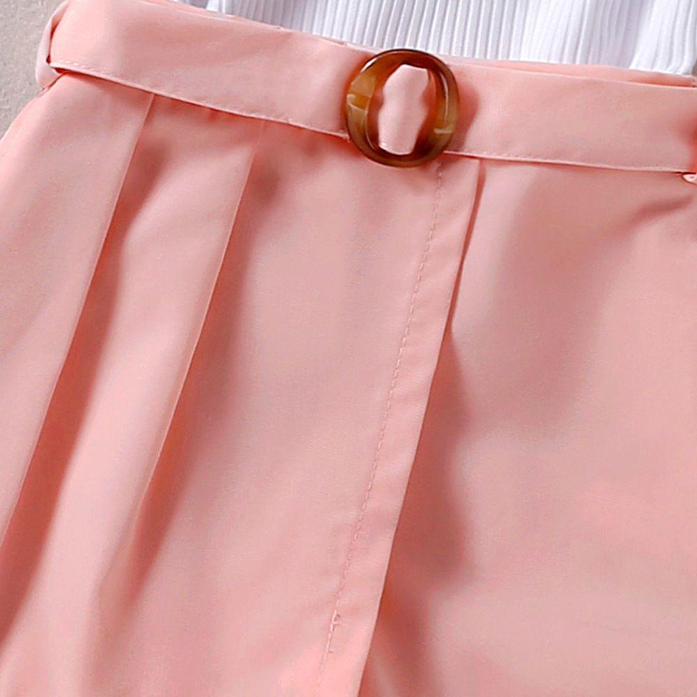 Girls' Suit Summer Fashion Short-sleeved T-shirt Cute Shorts Two-piece Set Plain Casual Loose Thin Suit