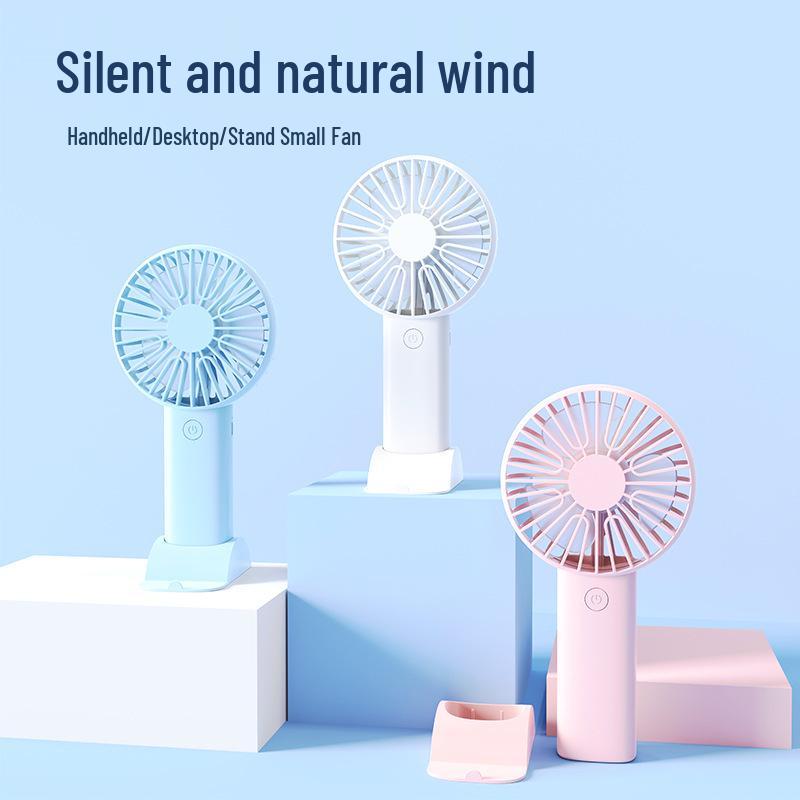 Portable Mini USB Fan: Handheld, Desktop Stand, Quiet, Large Wind Power