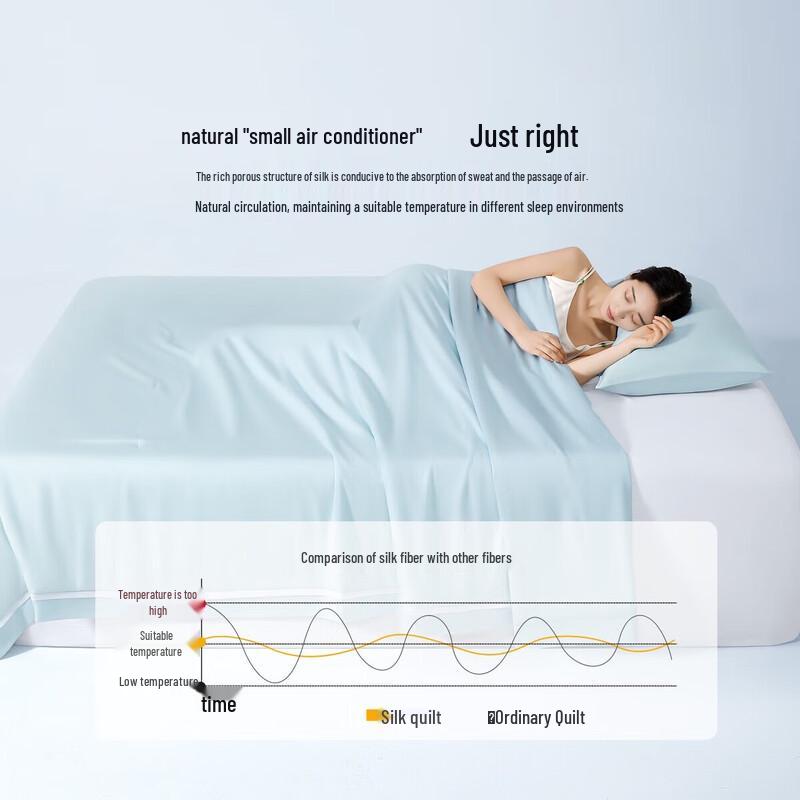 Mercury Home Textiles 100% Silk Summer Cooling Quilt