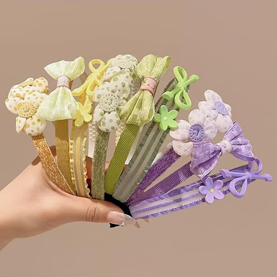 Set of 3 Bow Flower Hairbands for Autumn And Winter, Non-Slip Hair Additions for Princesses with Teeth To Hold Hair In Place