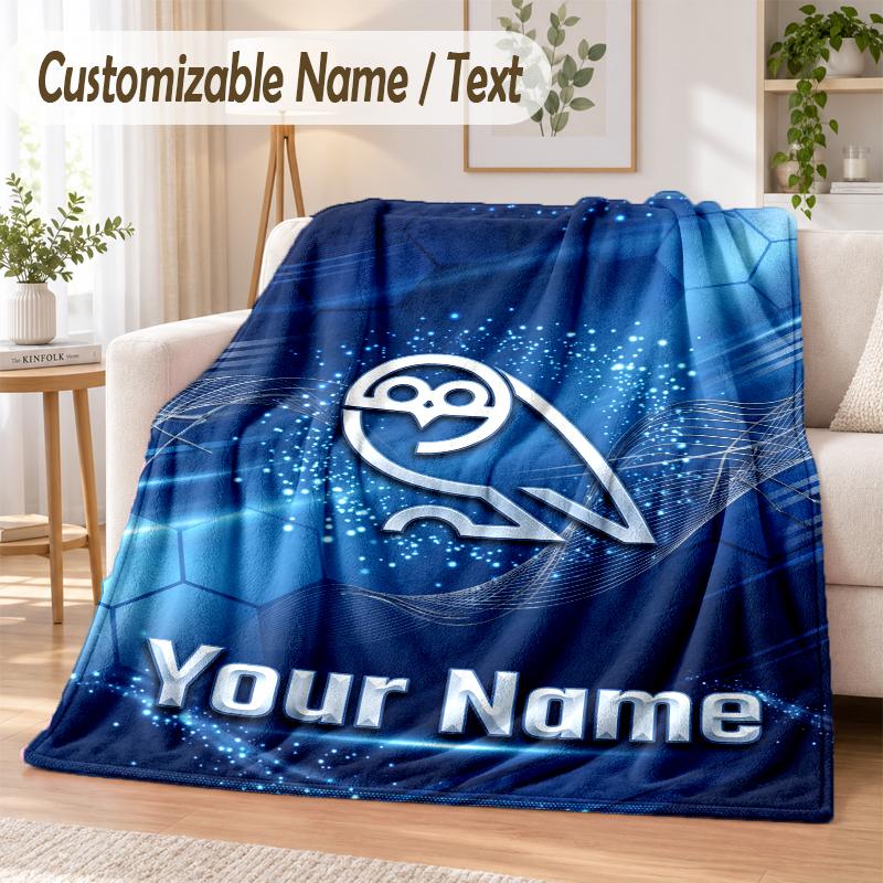 Custom Text Flannel Blanket Sheffield Wednesday FC Print Warm Cozy Blanket Home Sofa Bedding