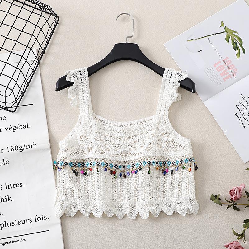 Women's Bohemian Seaside Resort Cami Top – Summer Hollow Out Hot Girl Vest