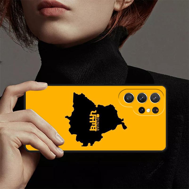 Punjab Karte Handyhülle Cover Coque Für Samsung Galaxy S24 Ultra 23 S22 Plus S21 FE S20 Note 10 Pro Note 20 lite