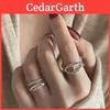 Anillo Abierto Ajustable de Doble Capa Único Estilo Coreano Para Mujeres Moda Minimalista
