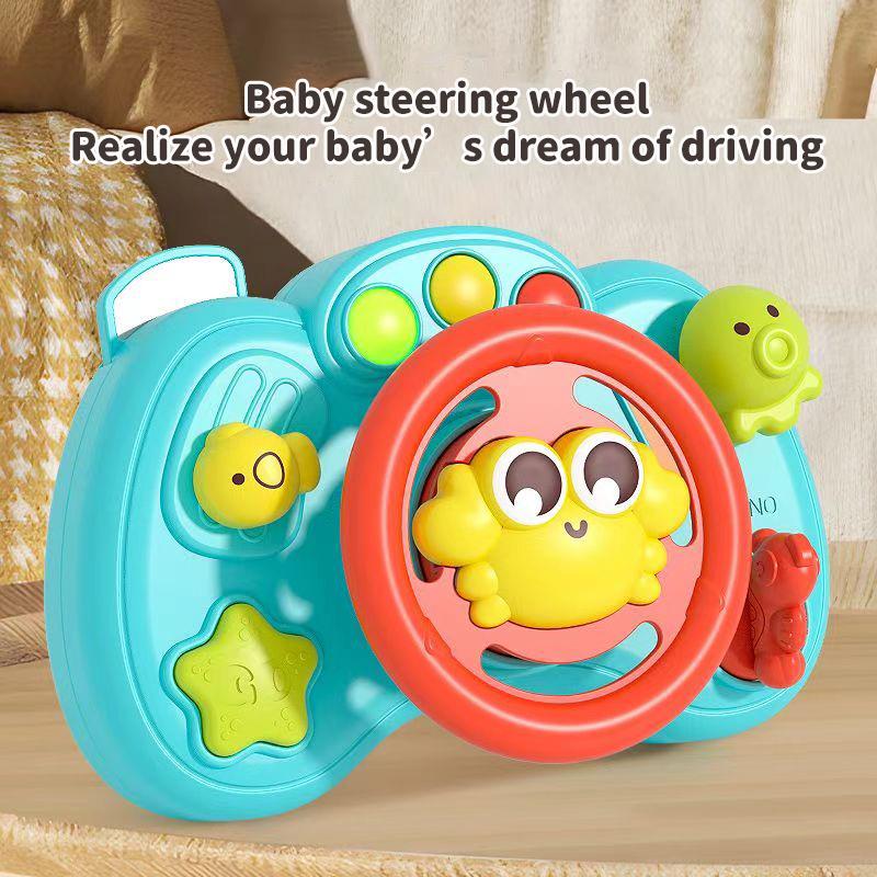 Baby Toy Simulation Steering Wheel Toy Cartoon Crab Toys Baby Simulator Car Early Education Toy With Music Light Vocal Toys Gift