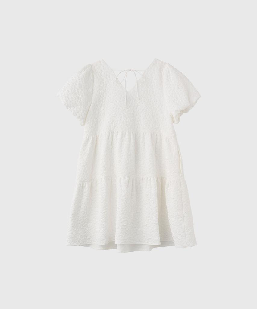 General Idea Wrinkle Volume Puff Dress [White] / Wbe2L15503
